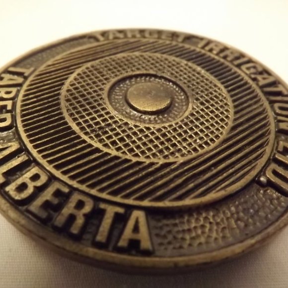 Vintage Target Irrigation Ltd. Brass Belt Buckle - Picture 2 of 5